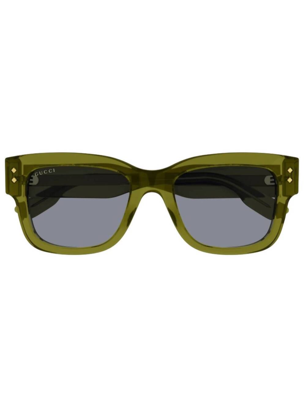 NEW GUCCI men's squared sunglasses in grey/green